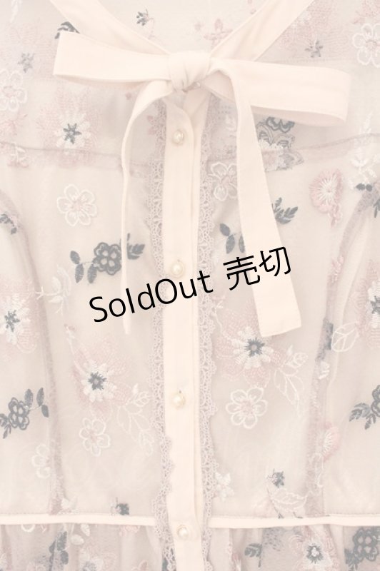 画像2: axes femme / 総レースボウタイワンピース  ピンク O-26-04-13-054-AX-OP-IG-OS (2)