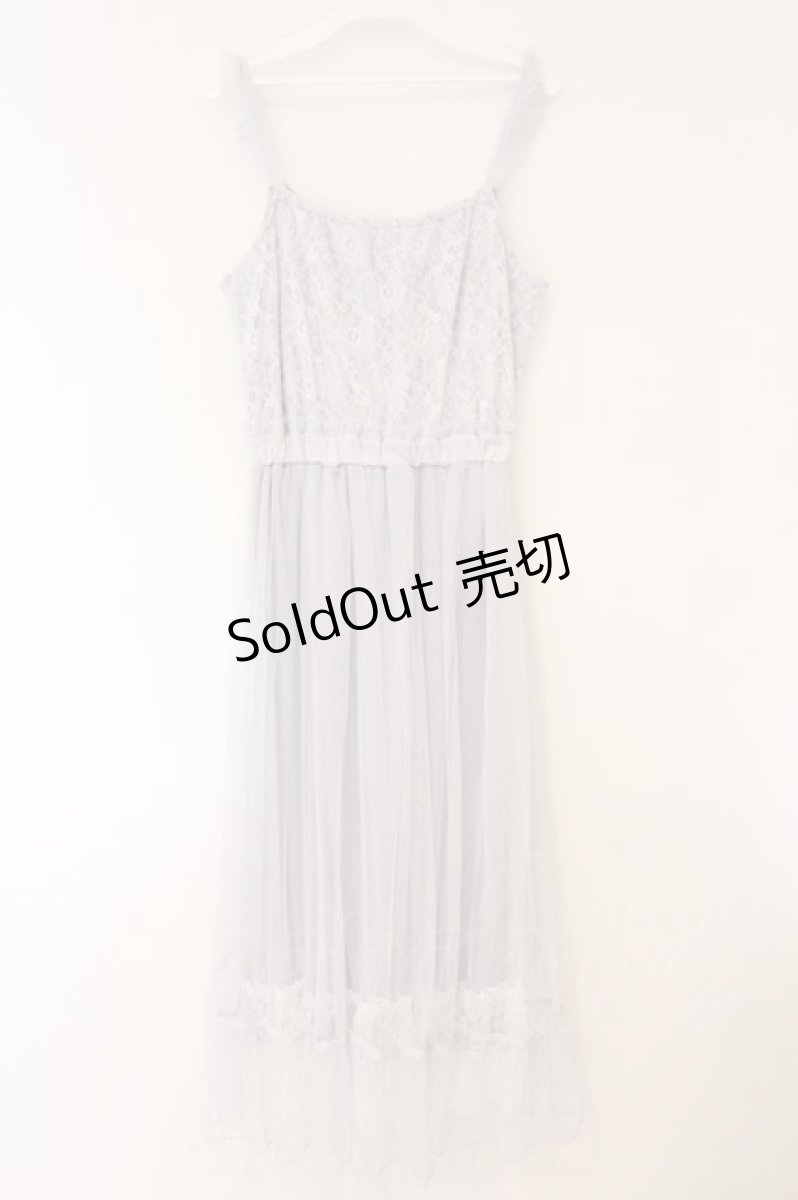 画像3: axes femme / チュールレース重ねキャミワンピース  サックス O-26-04-13-063-AX-OP-IG-OS (3)