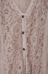 画像2: axes femme / レース切替ロングカーディガン  ピンクベージュ O-26-04-13-065-AX-OP-IG-OS (2)