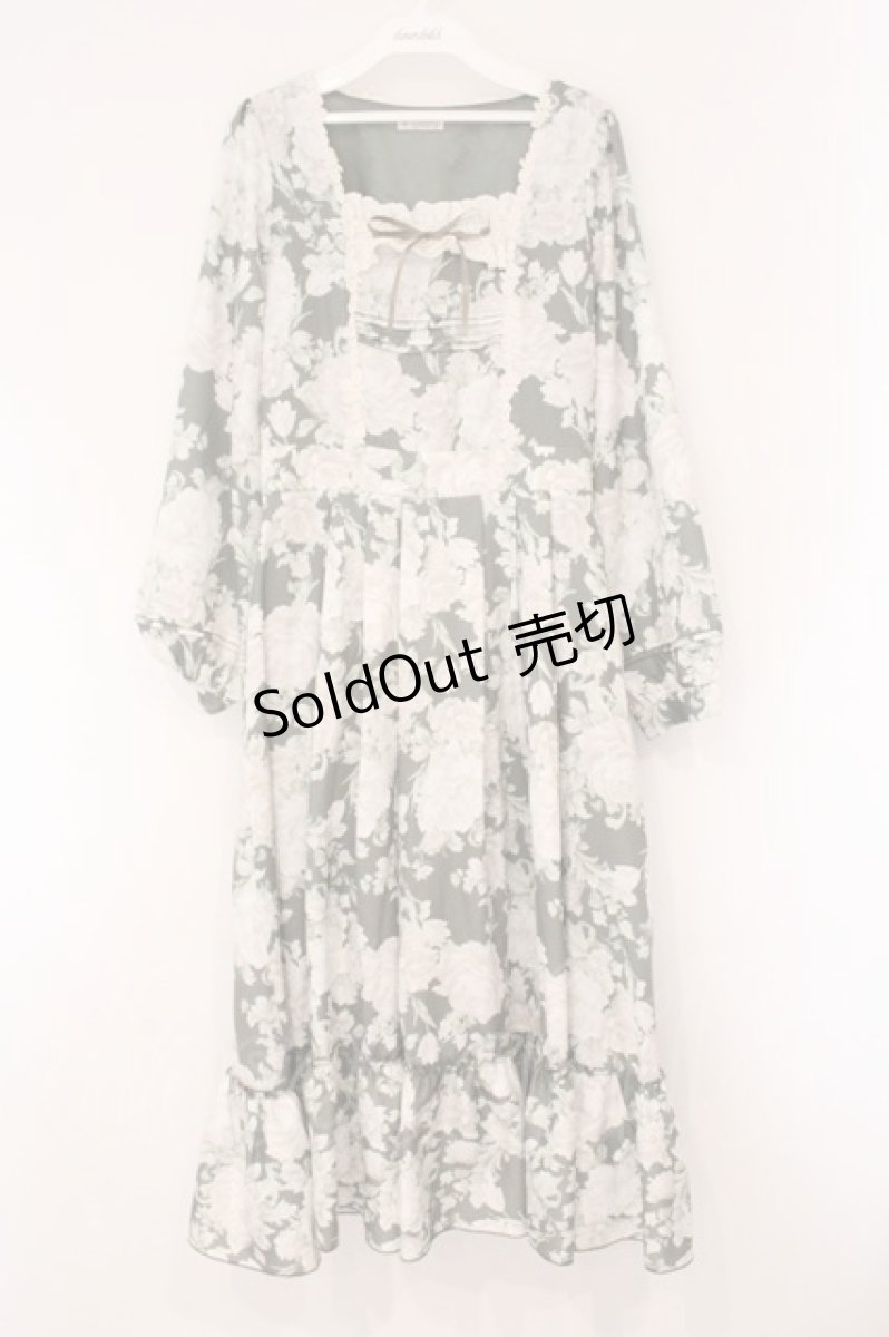 画像1: axes femme / ブルームフラワー柄ワンピース F グリーン O-26-04-13-069-AX-OP-IG-OS (1)