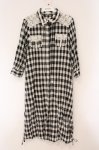 画像1: axes femme / チェック柄ロングチュニ M クロ×シロ O-26-04-13-070-AX-OP-IG-OS (1)