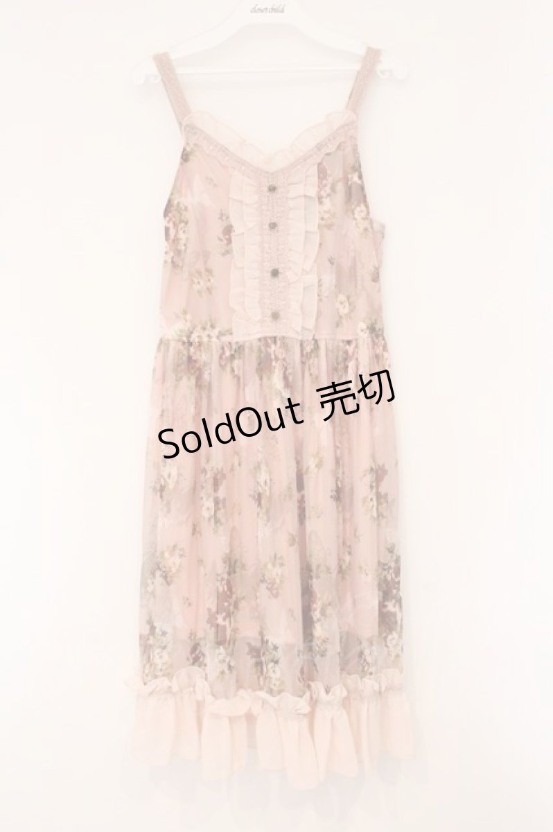 画像1: axes femme / 蝶×薔薇ワンピース  ピンク O-26-04-13-075-AX-OP-IG-OS (1)