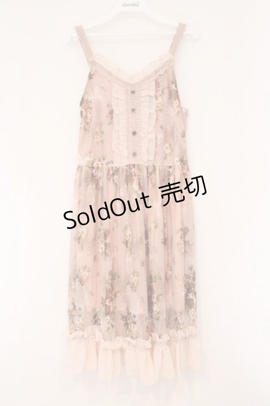 画像1: axes femme / 蝶×薔薇ワンピース  ピンク O-26-04-13-075-AX-OP-IG-OS (1)