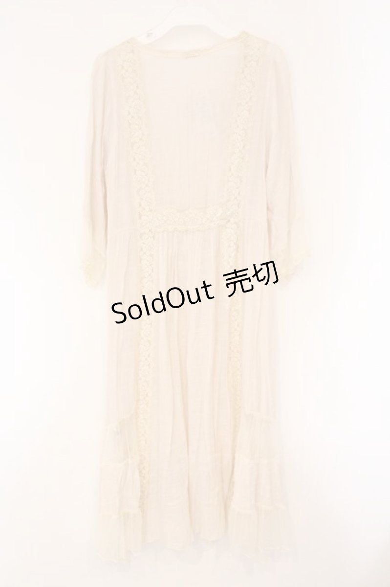 画像3: axes femme / レーシーロングカーディガン  生成り O-26-04-13-076-AX-TO-IG-OS (3)