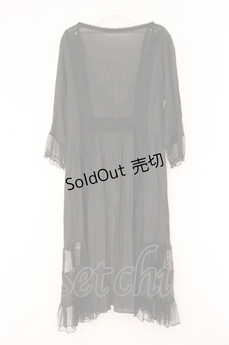 画像3: axes femme / レーシーロングカーディガン M クロ O-26-04-13-080-AX-TO-IG-OS (3)