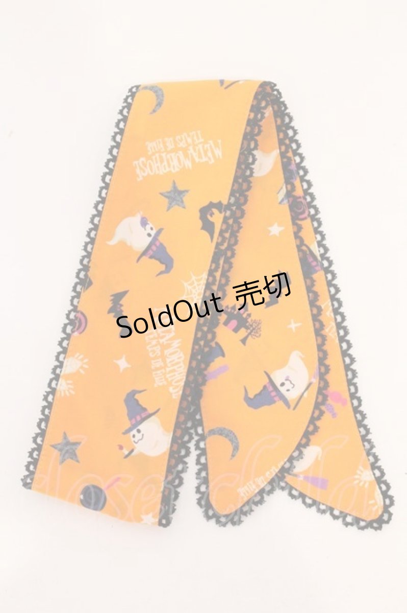画像3: metamorphose / Sweet Spooky Nightスカーフ  オレンジ O-26-04-13-001-ME-ZA-IG-OS (3)