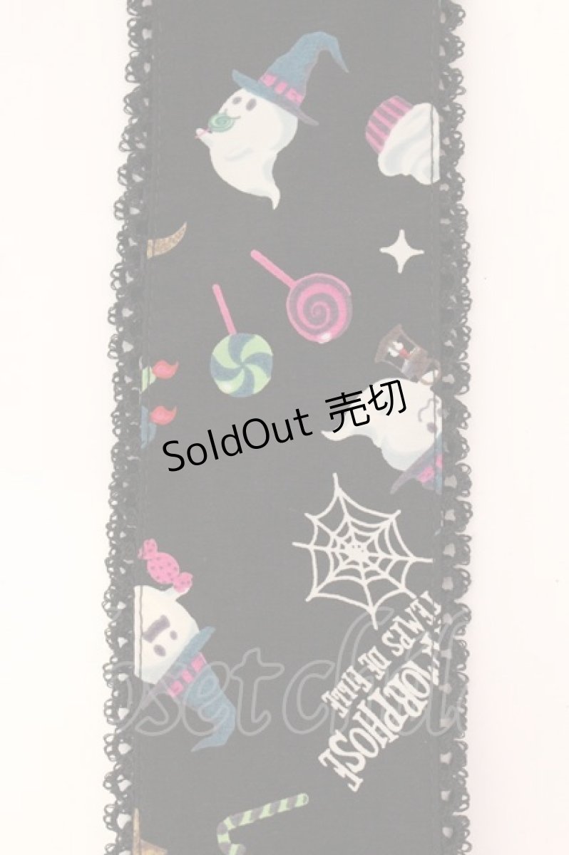 画像2: metamorphose / Sweet Spooky Nightスカーフ  クロ O-26-04-13-002-ME-ZA-IG-OS (2)