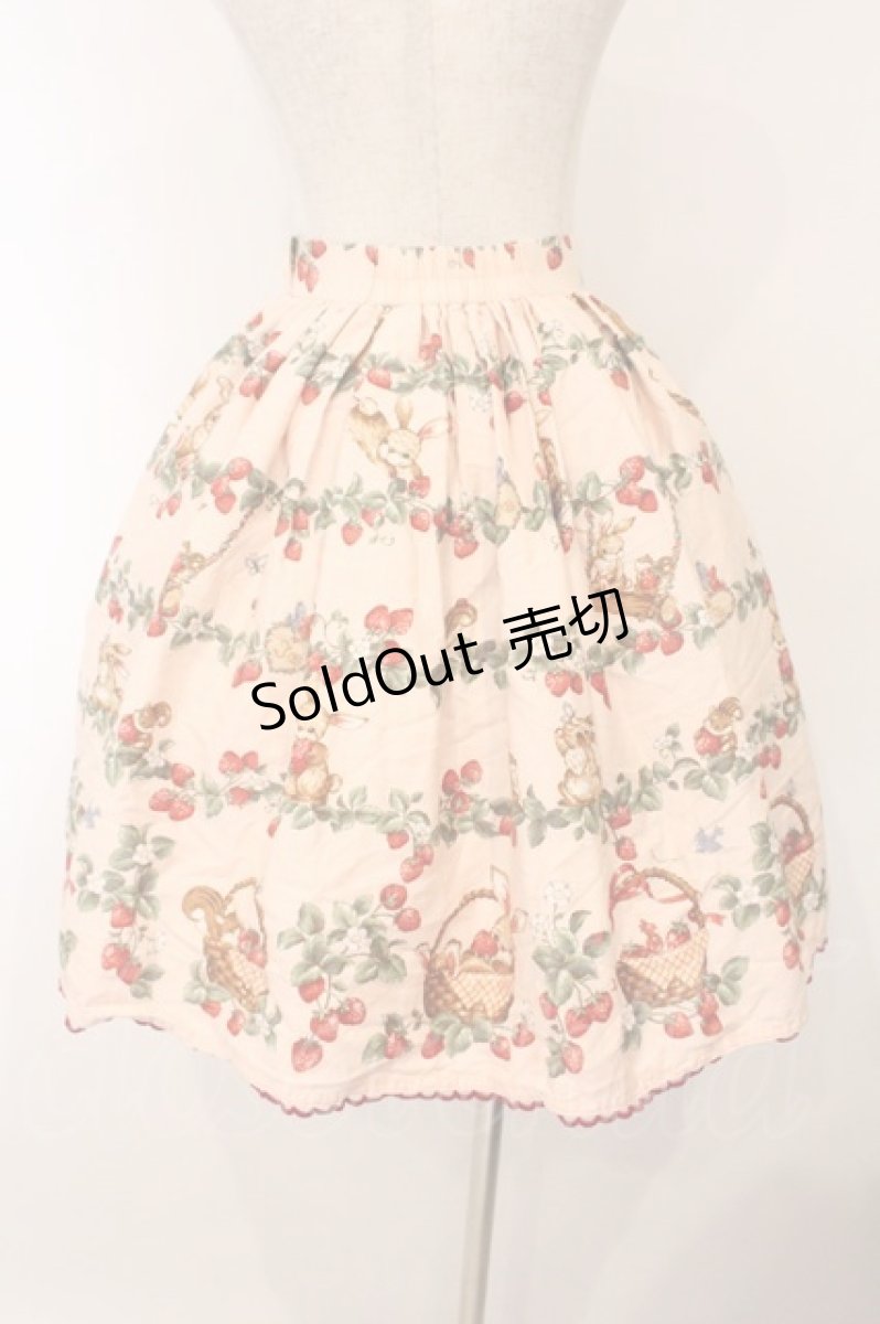画像4: Innocent World / いちご畑の動物スカート M ピンク O-26-04-13-012-IW-SK-OW-OS (4)