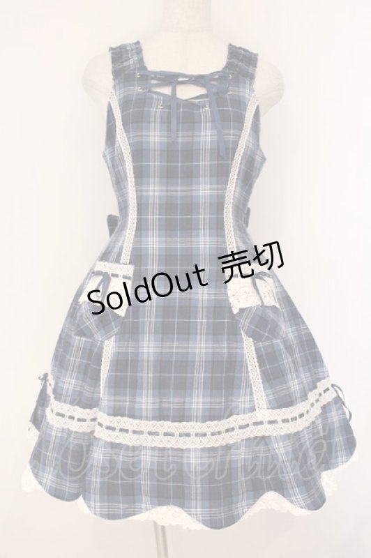 画像1: BABY,THE STARS SHINE BRIGHT / タータンチェックリボン裾スカラップ ジャンパースカートI  コン O-26-04-13-018-BA-OP-OW-OS (1)