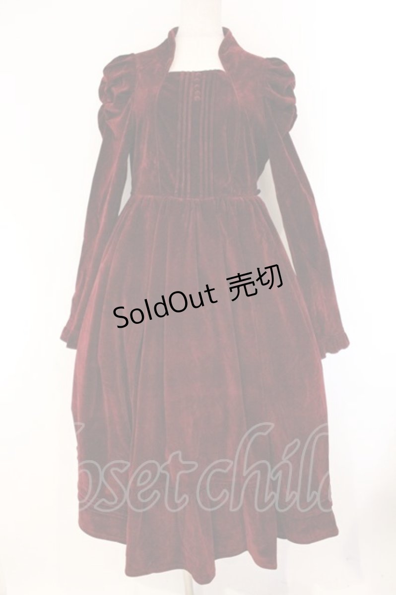 画像1: axes femme kawaii / クラシカルベロアワンピース  ワイン O-26-04-13-023-AX-OP-IG-ZT190 (1)