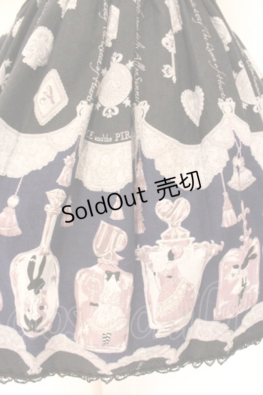 画像3: ALICE and the PIRATES / アリスのティアボトル柄ハートベルトジャンパースカート  クロ O-26-04-14-032-PA-OP-OW-OS (3)