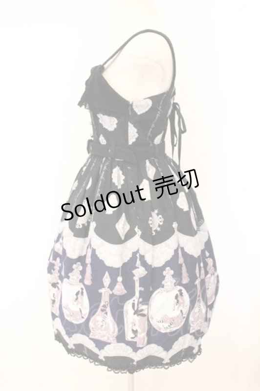 画像4: ALICE and the PIRATES / アリスのティアボトル柄ハートベルトジャンパースカート  クロ O-26-04-14-032-PA-OP-OW-OS (4)