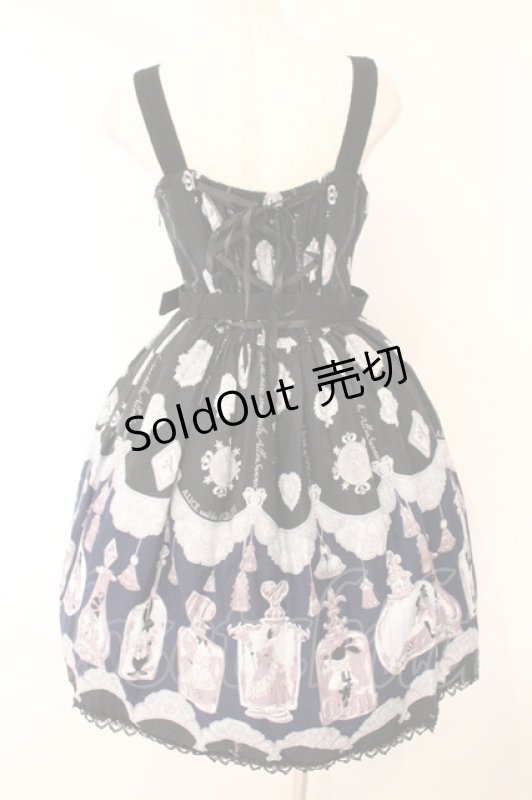 画像5: ALICE and the PIRATES / アリスのティアボトル柄ハートベルトジャンパースカート  クロ O-26-04-14-032-PA-OP-OW-OS (5)