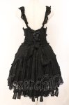 画像5: metamorphose / シフォンリボン総レースティアードジャンパースカート  クロ O-26-04-14-033-ME-OP-OW-OS (5)