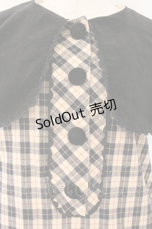 画像2: metamorphose / 探偵プードルちゃんジャンパースカート  ベージュ×クロ O-26-04-14-039-ME-OP-IG-OS (2)