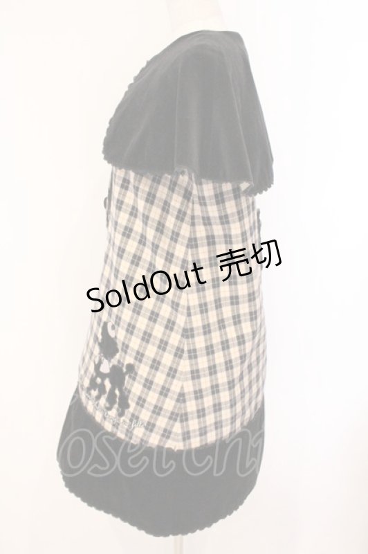 画像4: metamorphose / 探偵プードルちゃんジャンパースカート  ベージュ×クロ O-26-04-14-039-ME-OP-IG-OS (4)