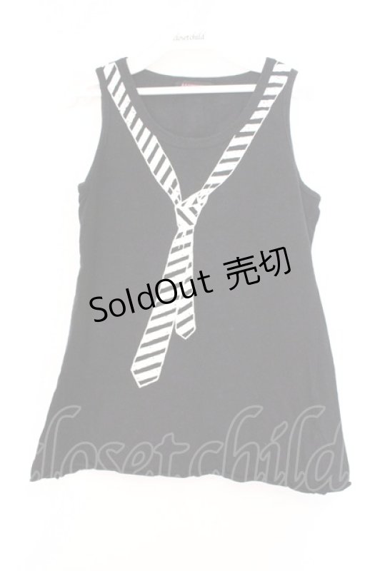 画像1: ALGONQUINS / ネクタイptタンクトップ F ブラック O-26-04-14-006-AL-TO-OW-OS (1)