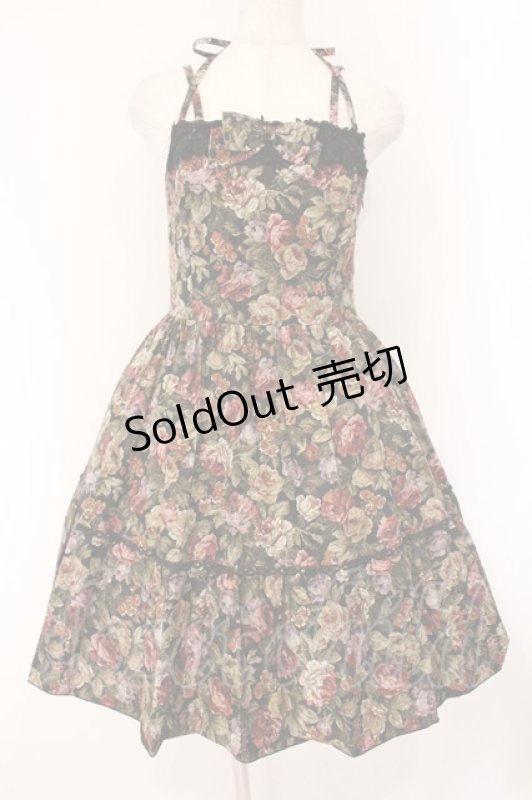 画像1: MIHO MATSUDA / ゴブランプリントキャミワンピース M ブラック系 O-26-04-14-045-GO-OP-OW-OS (1)