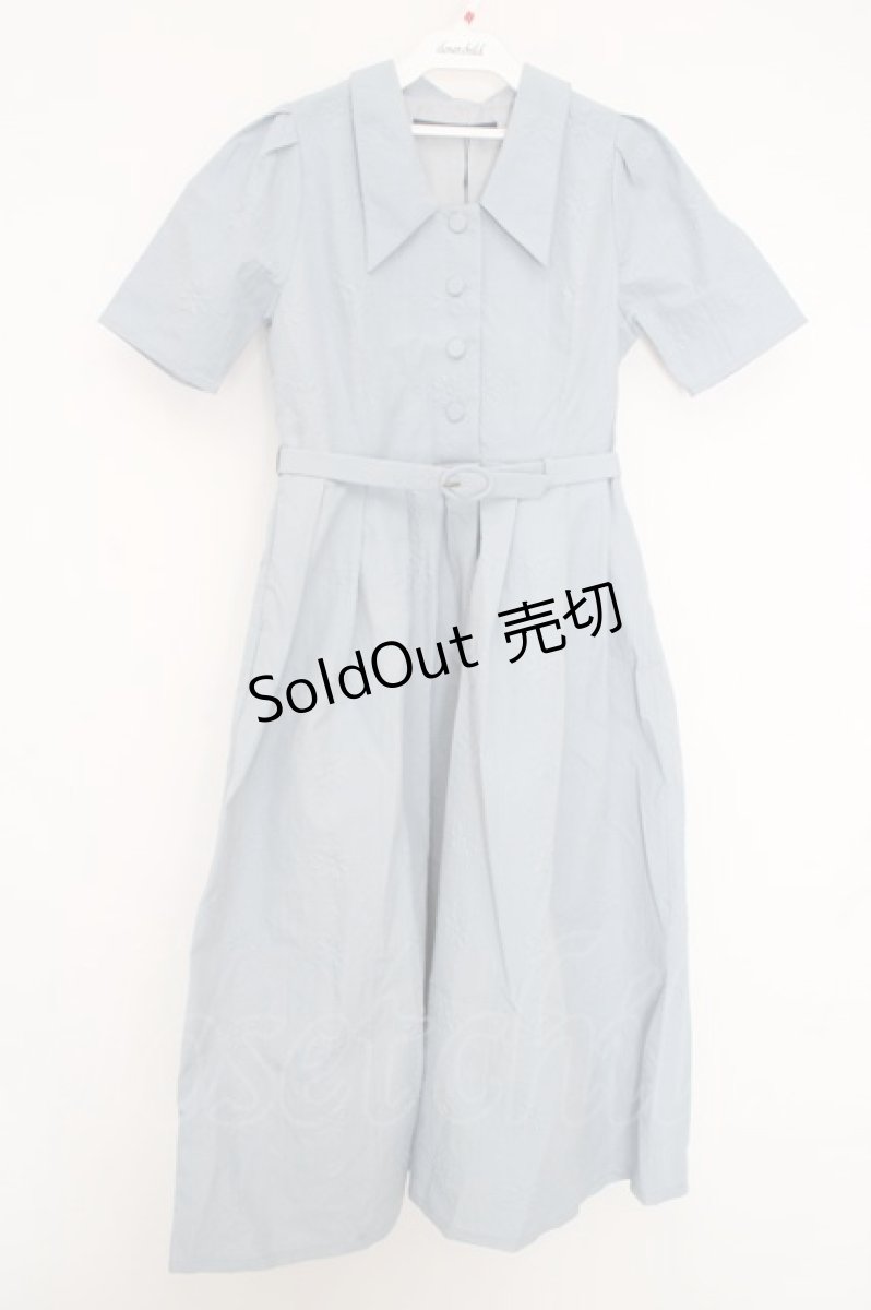 画像1: an another angelus / タイル風エンボス柄ワンピース F サックス O-26-04-14-1018-CA-OP-OW-OS (1)