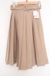 画像1: Fi.n.t / 太ベルト付きプリーツスカート F ライトベージュ O-26-04-14-1004-CA-SK-OW-OS (1)