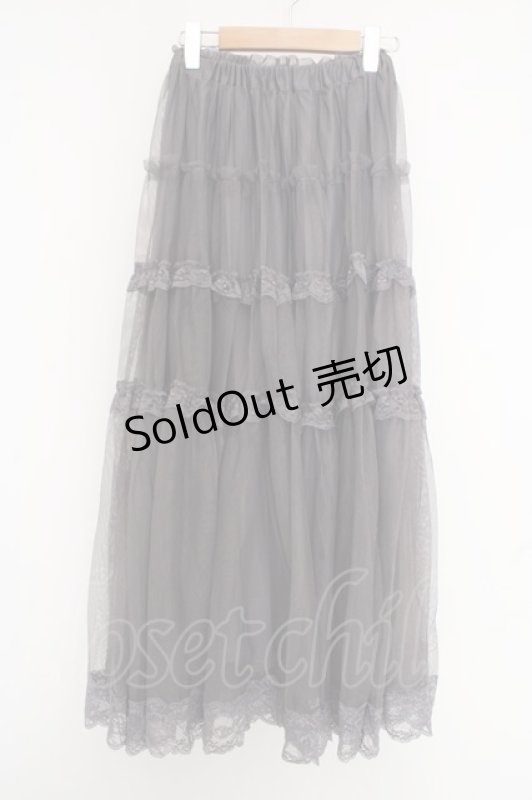 画像2: an another angelus / レースフリルチュールスカート F チャコール O-26-04-14-1041-CA-SK-OW-OS (2)
