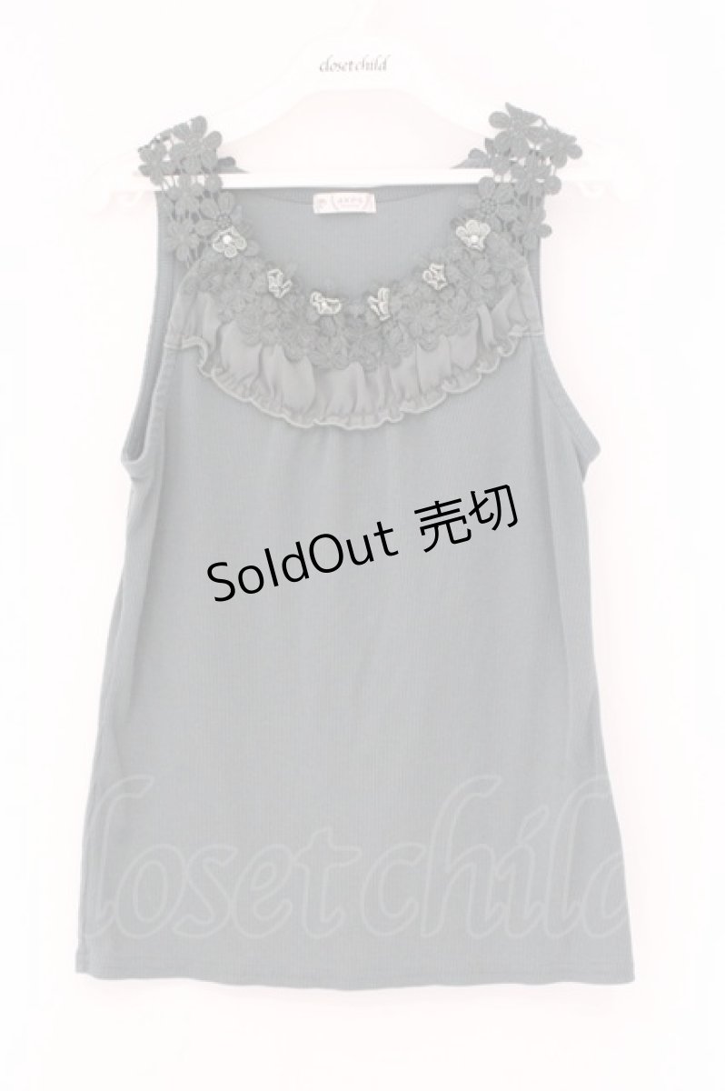 画像1: axes femme / フラワーレーステレコタンク M グリーン O-26-04-14-054-AX-TO-IG-OS (1)