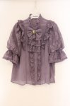 画像1: Chalmiere / クラシカルレーシー半袖ブラウス M ラベンダー O-26-04-14-058-0-BL-YM-OS (1)