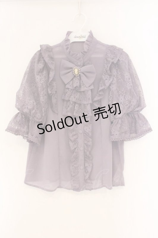 画像1: Chalmiere / クラシカルレーシー半袖ブラウス M ラベンダー O-26-04-14-058-0-BL-YM-OS (1)