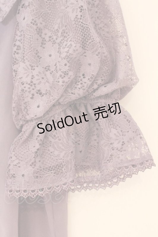 画像3: Chalmiere / クラシカルレーシー半袖ブラウス M ラベンダー O-26-04-14-058-0-BL-YM-OS (3)