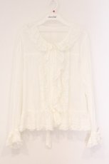 画像1: PINK HOUSE / ローンフリル使いオーバーブラウス  シロ O-26-04-14-065-LO-BL-OW-OS (1)