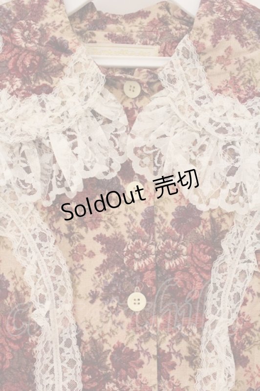 画像2: metamorphose / ゴブランプリントオーバーブラウス  アカ系 O-26-04-14-066-ME-BL-OW-OS (2)