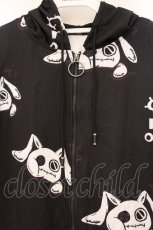 画像2: NieR Clothing / プリント半袖ZIPパーカー F ブラック O-26-04-14-089-PU-TO-OW-OS (2)