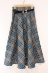 画像1: an another angelus / ベルト付きチェックフレアースカート 2 ブルーグレー×クロ O-26-04-14-015-CA-SK-OW-OS (1)