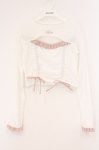 画像1: LAFARY / ドロストリボントップス F シロ×ピンク O-26-04-14-020-LO-TO-OW-OS (1)