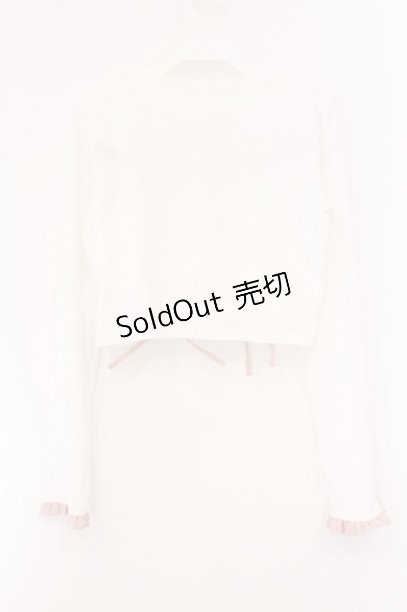 画像3: LAFARY / ドロストリボントップス F シロ×ピンク O-26-04-14-020-LO-TO-OW-OS (3)