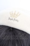 画像2: Angelic Pretty / ティアラ刺繍ベレー  アイボリー O-26-04-15-001-AP-AC-OW-OS (2)