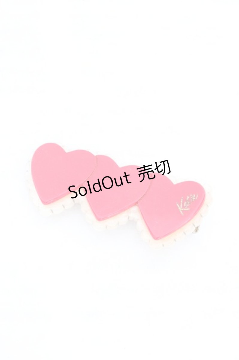 画像1: Katie / TRIPLE HEART barrette　バレッタ  アカ O-26-04-15-021-LO-AC-OW-OS (1)
