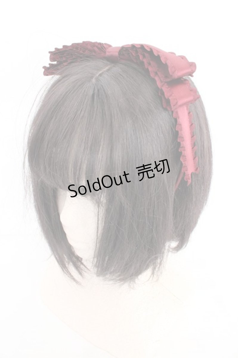 画像1: Ank Rouge / フリルリボンドーリーカチューシャ  ワイン O-26-04-15-003-CA-AC-OW-OS (1)