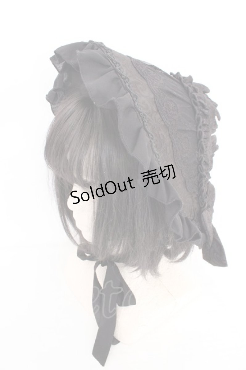 画像1: Henrietta / Victorian Doll ボンネット  クロ O-26-04-15-004-LO-AC-IG-OS (1)