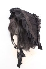 画像1: Henrietta / Victorian Doll ボンネット  クロ O-26-04-15-004-LO-AC-IG-OS (1)