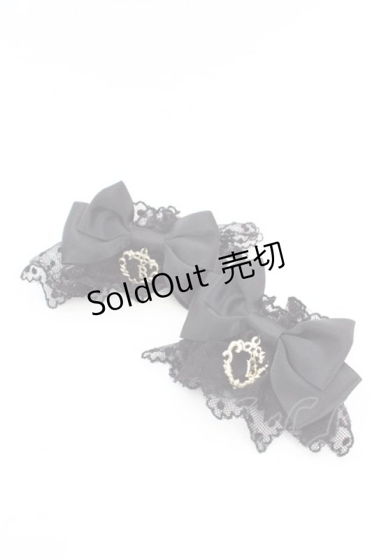 画像1: BABY,THE STARS SHINE BRIGHT / サテンリボンのチュールレースお袖とめ  クロ O-26-04-15-038-BA-ZA-OW-OS (1)