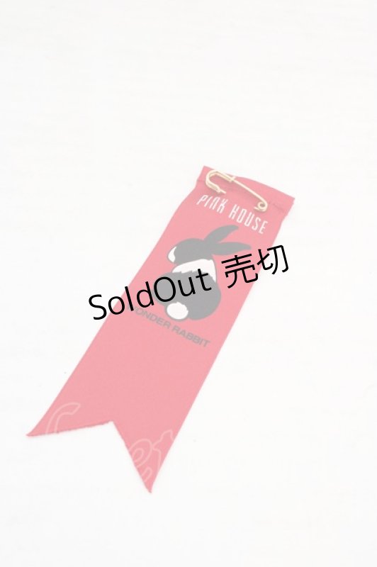 画像1: PINK HOUSE / ワンダーラビットリボンバッジ  アカ O-26-04-15-048-LO-AC-IG-OS (1)