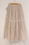 画像1: PINK HOUSE / ドットチェックスカート  オフ×ベージュ O-26-04-16-032-LO-SK-IG-OS (1)