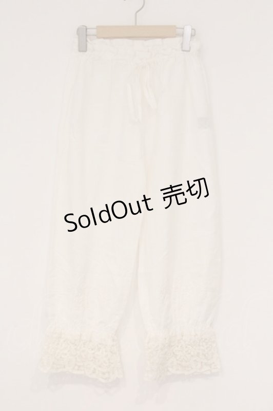 画像1: PINK HOUSE / 刺繍リネンドロワーズ  シロ O-26-04-16-036-LO-PA-IG-OS (1)