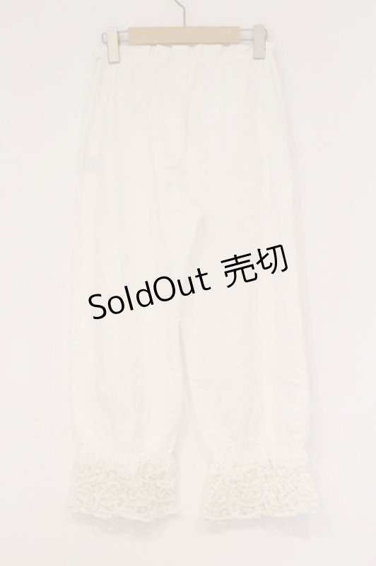 画像4: PINK HOUSE / 刺繍リネンドロワーズ  シロ O-26-04-16-036-LO-PA-IG-OS (4)