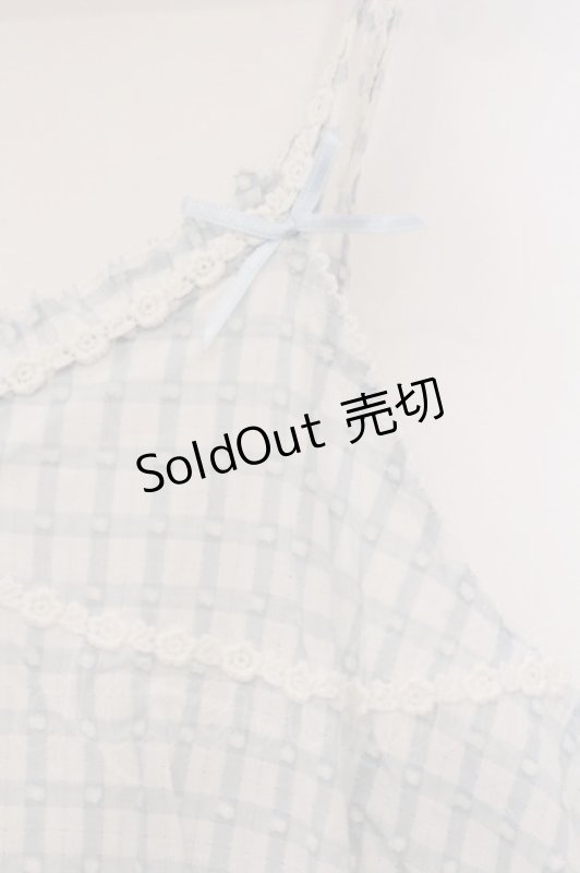 画像2: PINK HOUSE / ドビードットチェックキャミソール  サックス O-26-04-16-044-LO-TO-IG-OS (2)