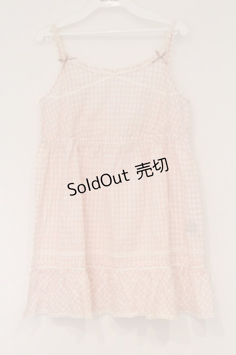 画像1: PINK HOUSE / ドビードットチェックキャミソール  ピンク O-26-04-16-045-LO-TO-IG-OS (1)