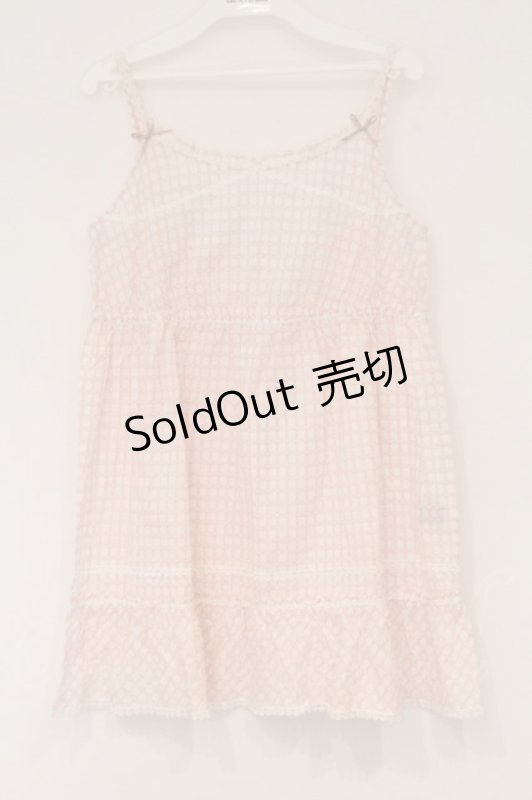 画像1: PINK HOUSE / ドビードットチェックキャミソール  ピンク O-26-04-16-045-LO-TO-IG-OS (1)