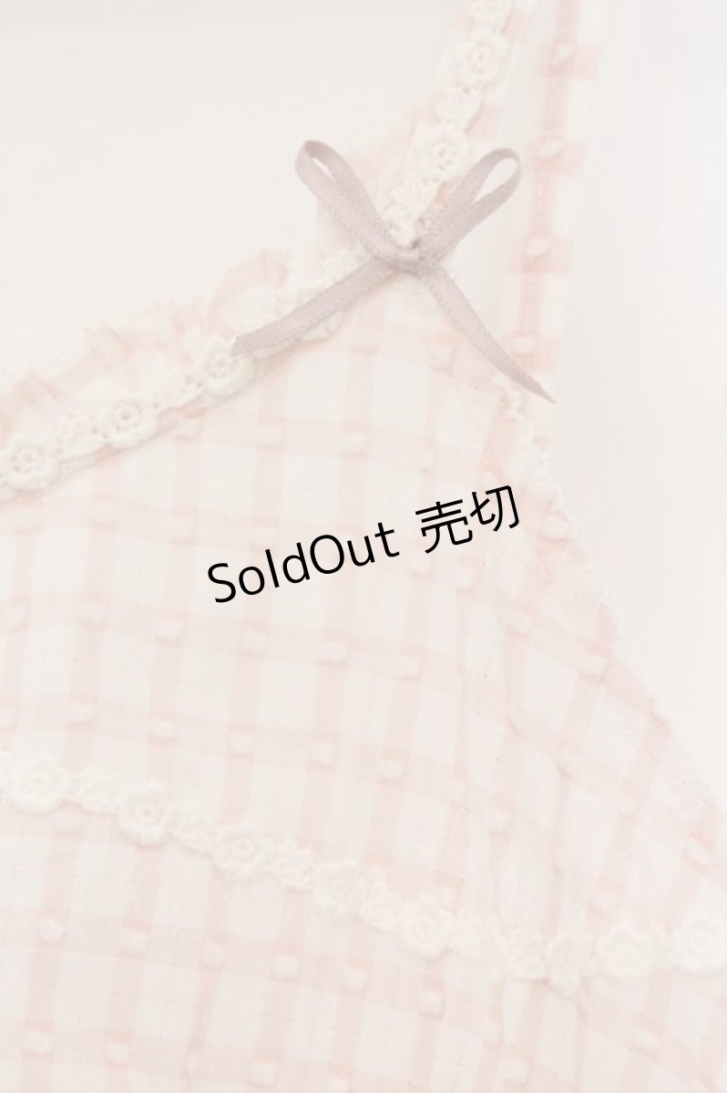 画像2: PINK HOUSE / ドビードットチェックキャミソール  ピンク O-26-04-16-045-LO-TO-IG-OS (2)