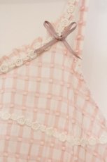 画像2: PINK HOUSE / ドビードットチェックキャミソール  ピンク O-26-04-16-045-LO-TO-IG-OS (2)